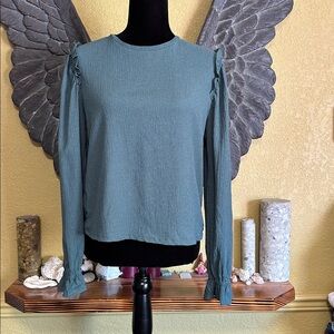 Dynamite ruffled Teal Blouse
